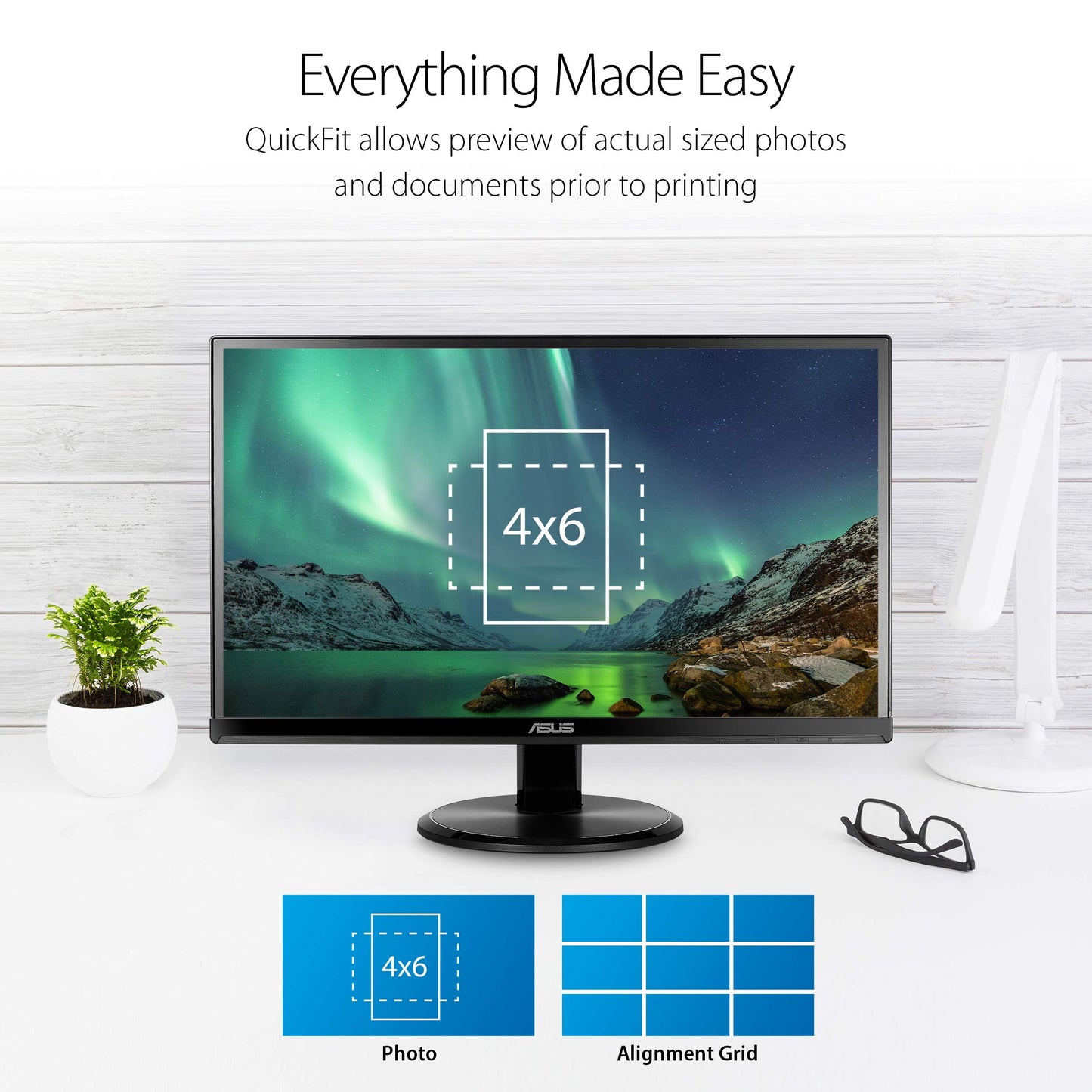Asus VA229HR 22" Monitor Frameless 1080P 75Hz IPS Eye Care HDMI VGA with 178° Wide Viewing Angle