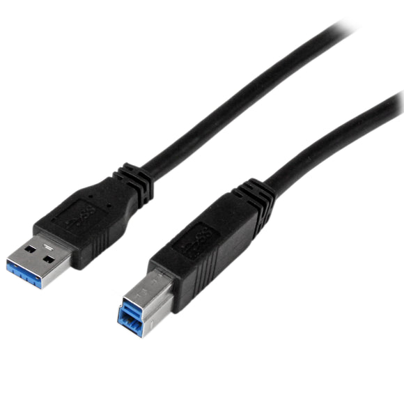 StarTech.com 2m Certified SuperSpeed USB 3.0 A to B Cable Cord USB 3 Cable 1x USB 3.0 A M 1x USB 3.0 B M 2m, Black