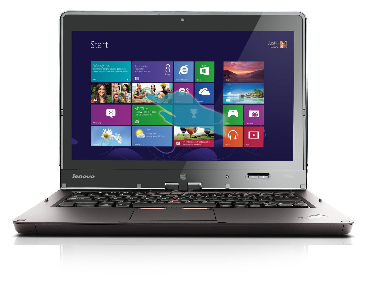Lenovo ThinkPad Twist S230u 33476UU 12.5-Inch Convertible 2 in 1 Touchscreen Laptop (1.8 GHz Intel Core i5-3337U Processor, 4GB DDR3, 500GB HDD, 24GB SSD, Windows 8 Pro) Black