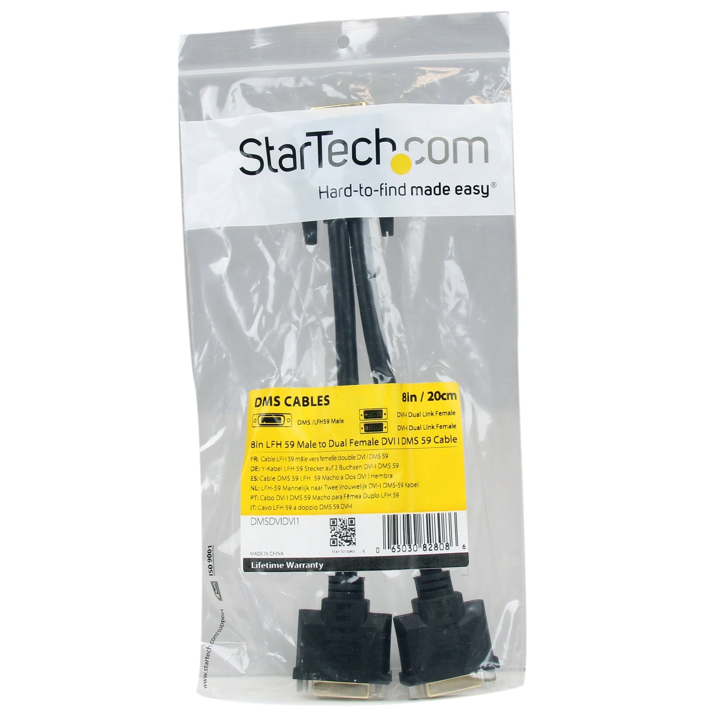 StarTech.com DMS 59 to Dual DVI I - 8in - DMS 59 to 2X DVI - Y Cable - DVI Splitter Cable - Monitor Splitter Cable - DMS 59 Cable