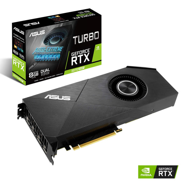 ASUS GeForce RTX 2070 Super 8G EVO Turbo Edition GDDR6 HDMI DisplayPort 1.4 Graphics Card (TURBO-RTX2070S-8G-EVO)