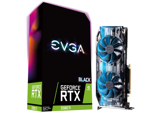 EVGA GeForce RTX 2080 Ti Black Edition Gaming, 11GB GDDR6, Dual HDB Fans & RGB LED Graphics Card 11G-P4-2281-KR