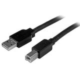 StarTech.com 15m / 50 ft Active USB 2.0 A to B Cable - Long 15 m USB Cable - 50 ft USB Printer Cable - 1x USB A (M), 1x USB B (M) - Black (USB2HAB50AC)