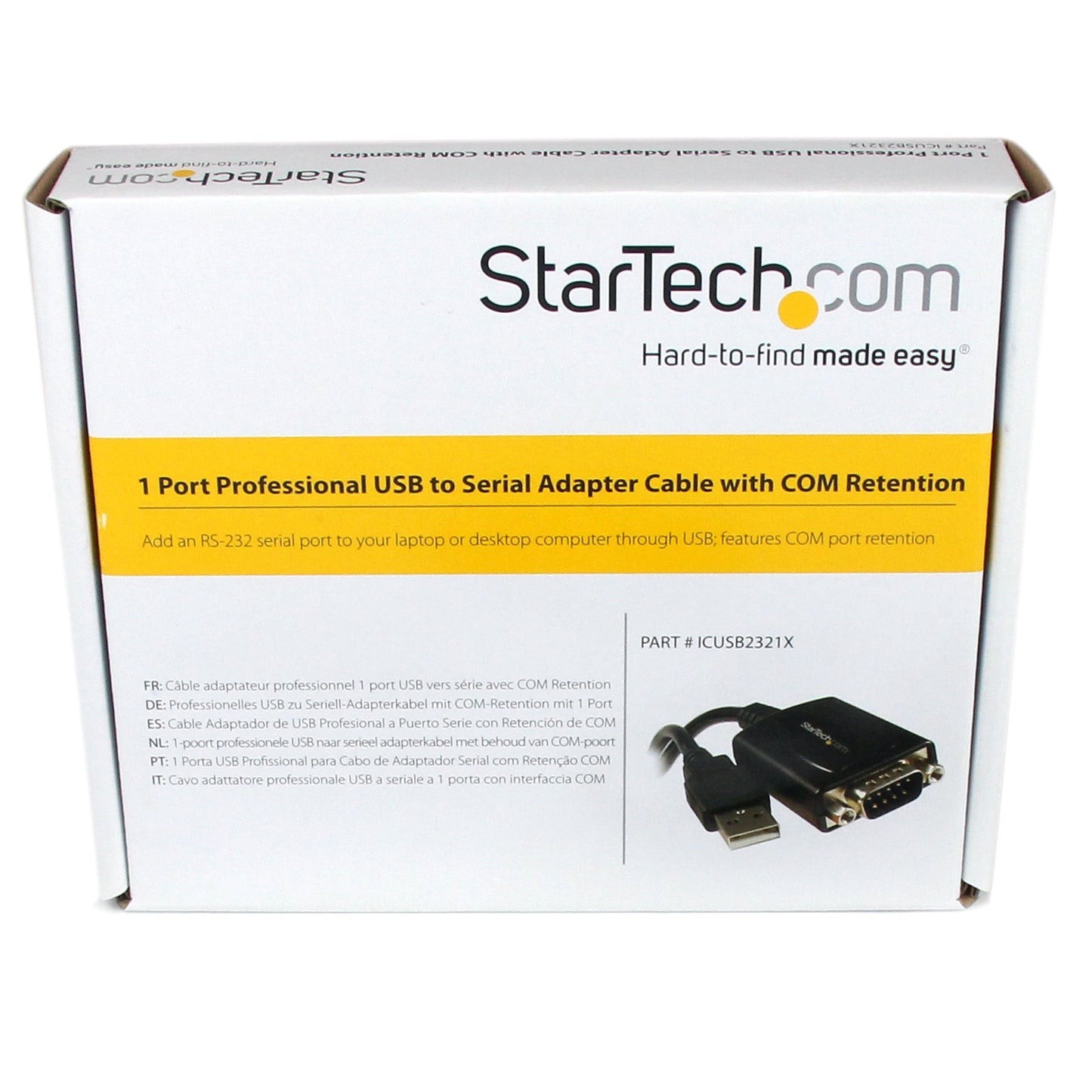 StarTech.com ICUSB2321X 1-Port Professional USB to Serial Adapter Cable with COM Retention