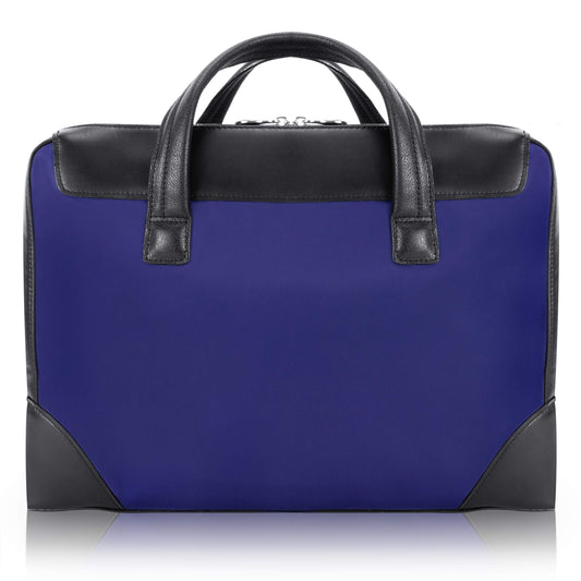 McKlein 18567 USA Harpswell 17" Nylon Dual Compartment Laptop Briefcase Navy