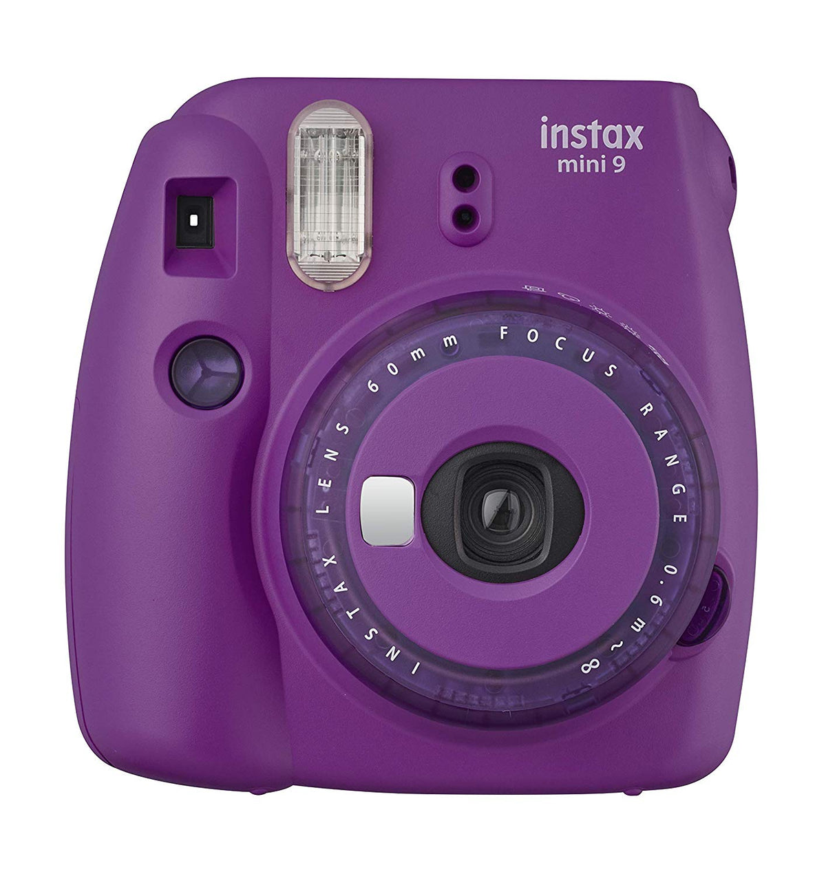 FUJIFILM Instax Mini 9 Clear Purple -  Picture size:62 x 46mm - Lens:2 components -  2 elements -  f= 60 mm -  1:12.7 -