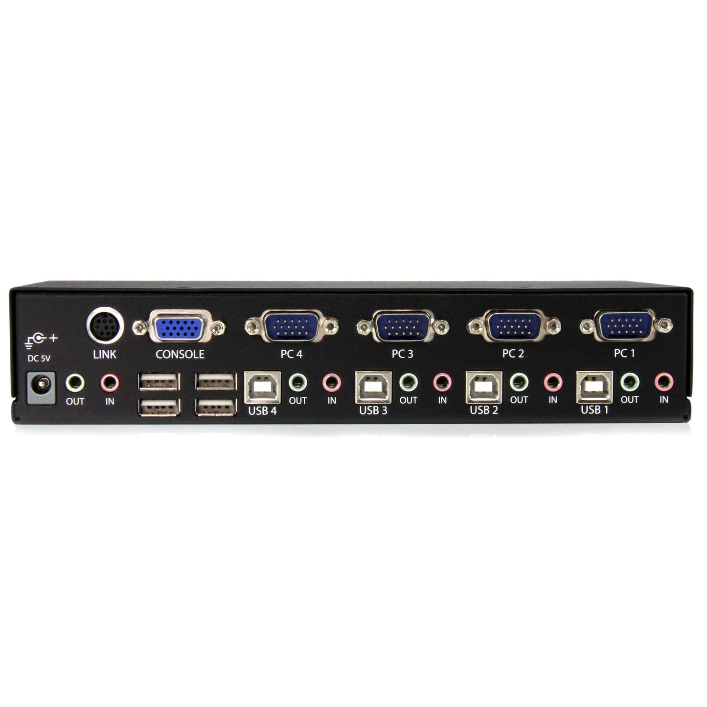 StarTech.com 4 Port Rack Mountable USB KVM Switch with Audio & USB Hub - KVM/Audio/USB Switch - 4 x KVM/Audio/USB - 1 Local User - Desktop - SV431USBAE
