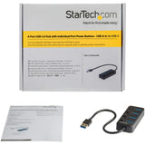 StarTech.com USB 3.0 Hub - 4X USB-A Ports with Individual On/Off Switches - Bus Powered - Portable - USB Splitter - USB Port Expander (HB30A4AIB)