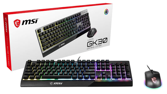 MSI Vigor Backlit RGB Dedicated Hotkeys Anti-Ghosting Mechanical Feel Gaming Keyboard & Gaming Mouse Combo (Vigor GK30 Combo US)