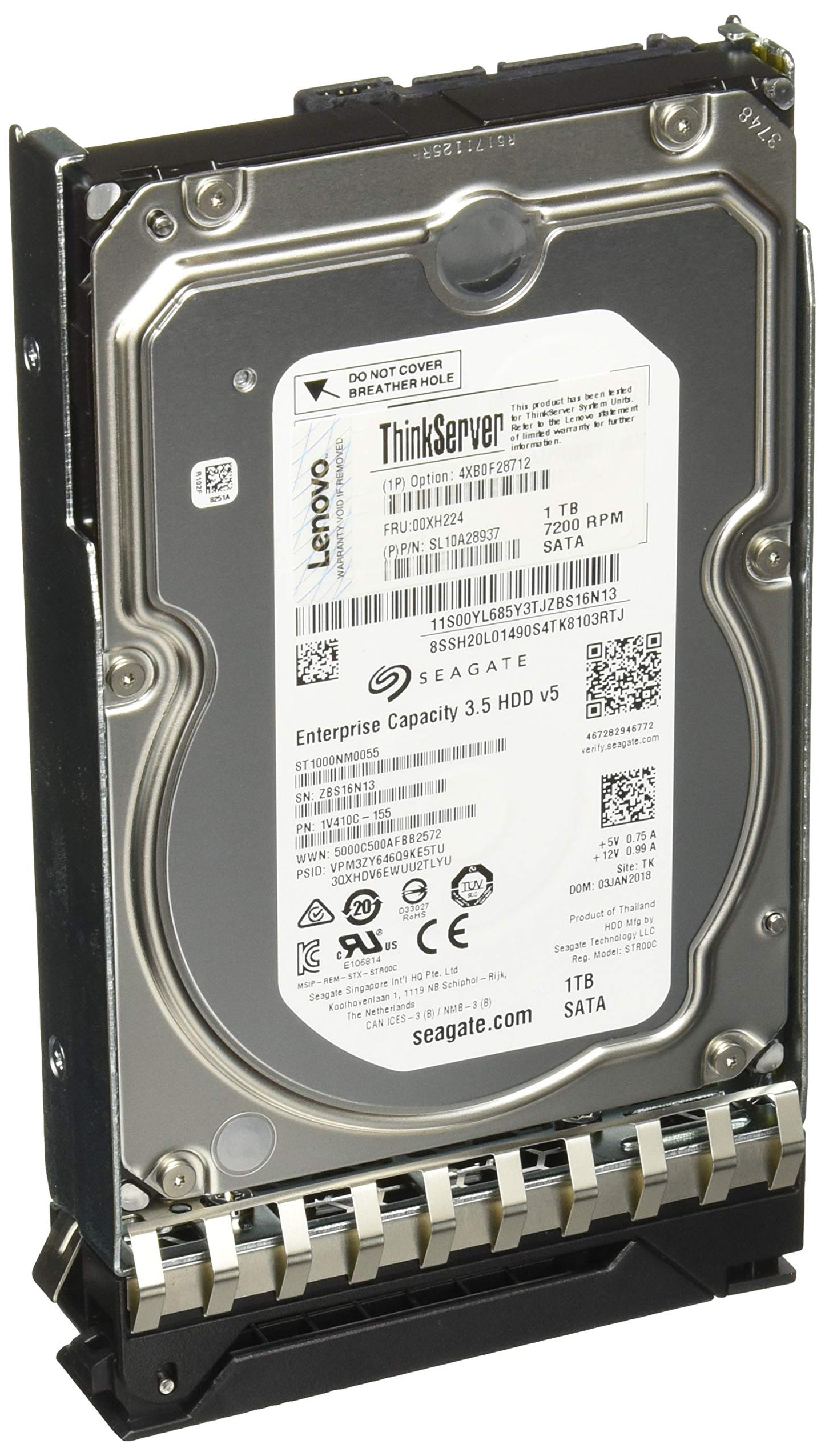 Lenovo 4XB0F28712 Server 3.5" 1TB 7.2K ES SATA HDD 64 MB Cache 3.5" Internal Bare or OEM Drives