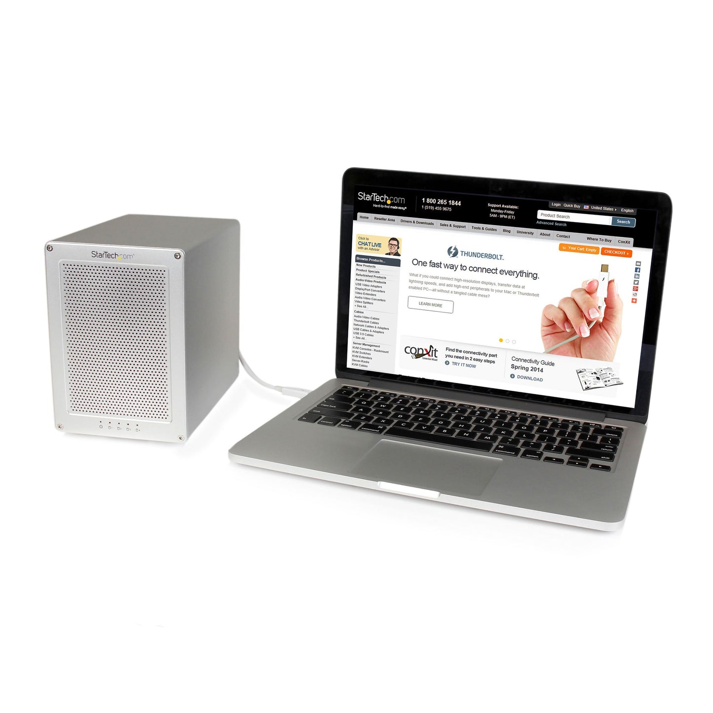 StarTech.com 4-Bay Thunderbolt 2 Hard Drive Enclosure with RAID - Quad-Bay 3.5" HDD RAID Enclosure - Sleek, Ultra Compact for Mac or PC (S354SMTB2R)