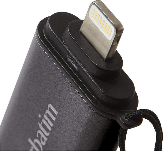 Verbatim 64GB iStore 'n' Go Dual USB 3.0 Flash Drive for Apple Lightning Devices, Graphite 49301