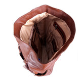 McKlein Pebble Grain Calfskin Leather, Dual Access Laptop Backpack, Brown (88734)