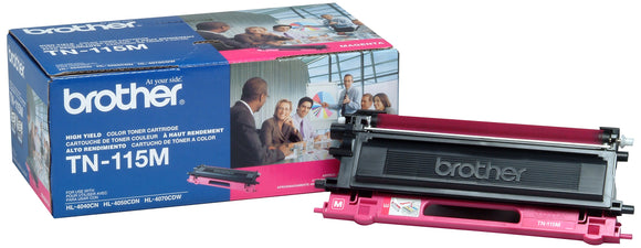 Brother TN115M Toner Cartridge, High Yield, Magenta