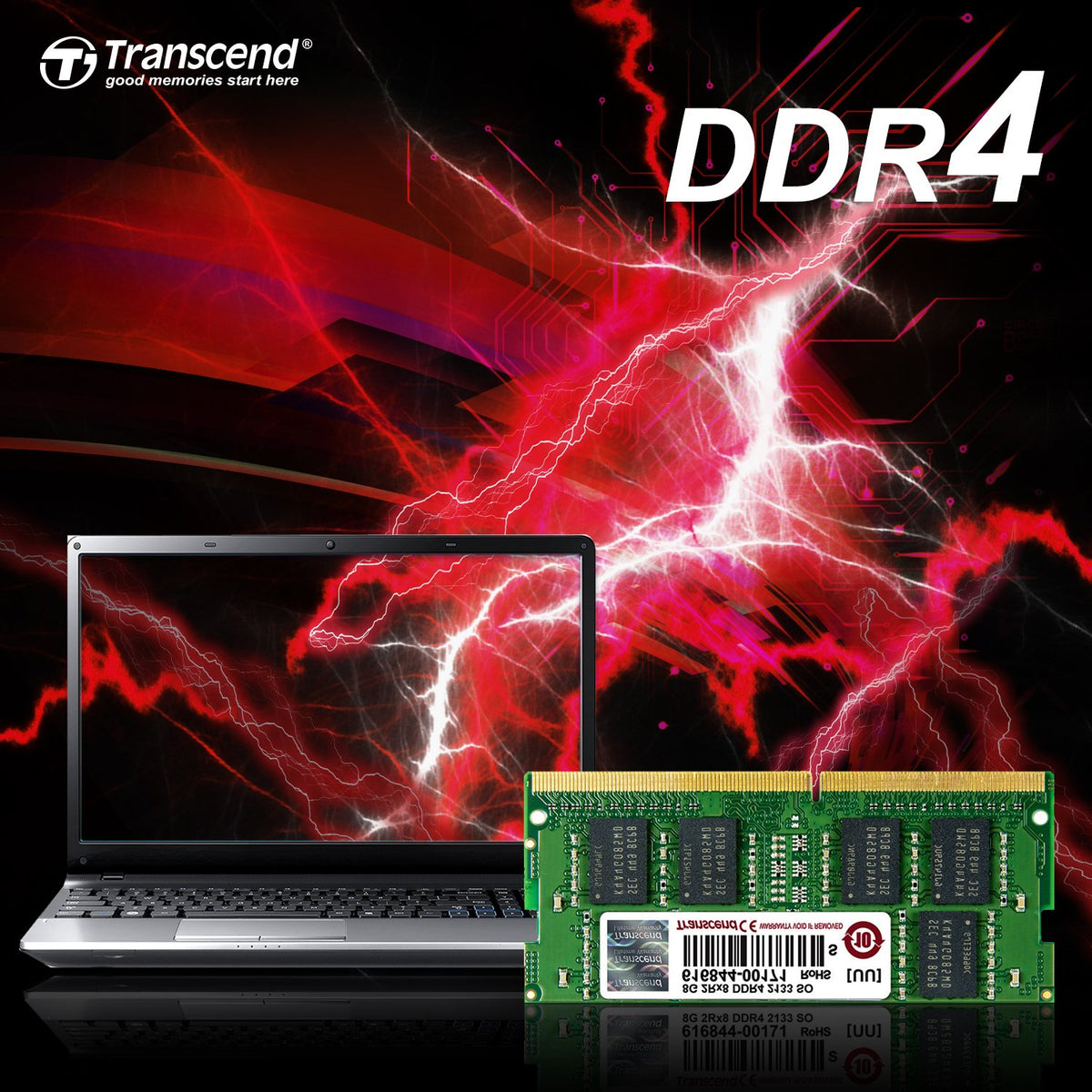 Transcend Information 8gb Ddr4 2133 Unbuffered Non-ecc So-dimm 1.2v 2rx8 260pin (512mx8 / Cl = 15)