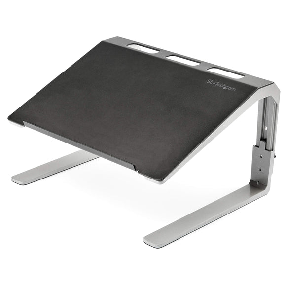 StarTech.com Adjustable Laptop Stand - Heavy Duty Steel & Aluminum - 3 Height Settings - Tilted - Ergonomic Laptop Riser for Desk (LTSTND)
