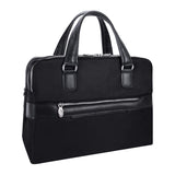 McKlein 18585 USA Hartford Nylon Dual Compartment Briefcase Black