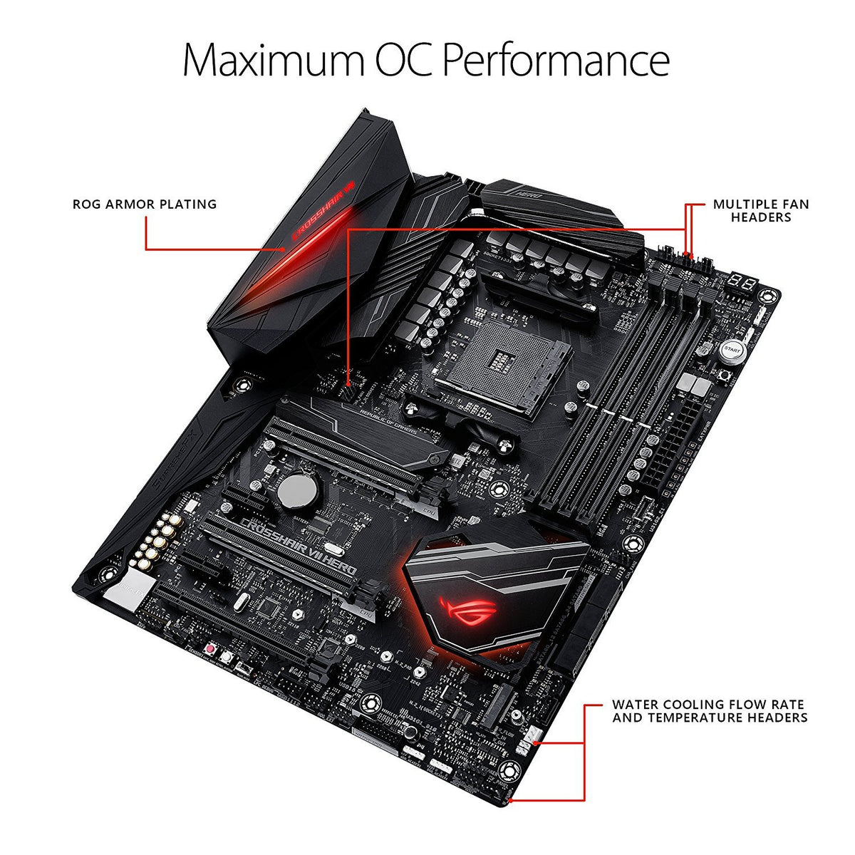 ASUS ROG Crosshair VII Hero AMD Ryzen 2 AM4 DDR4 M.2 USB 3.1 Gen2 ATX X470 Motherboard