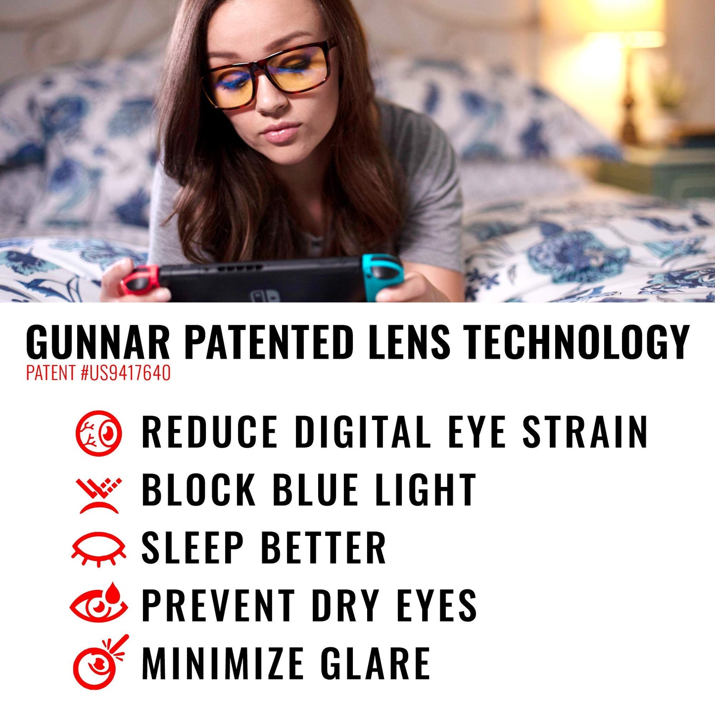 Gunnar Optiks INT-00101 Intercept Full Rim Advanced Video Gaming Glasses with Amber Lens Tint, Onyx Frame Finish
