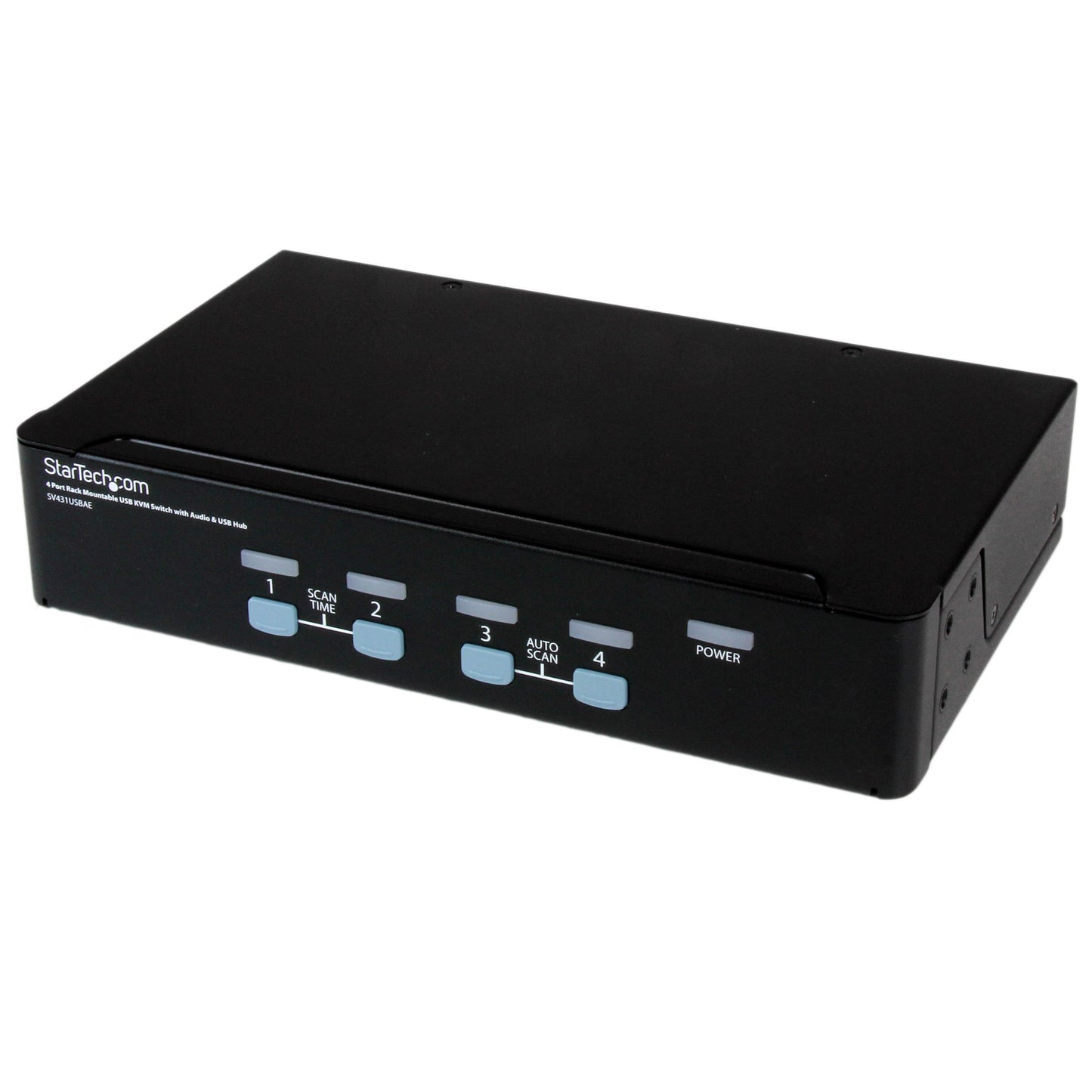 StarTech.com 4 Port Rack Mountable USB KVM Switch with Audio & USB Hub - KVM/Audio/USB Switch - 4 x KVM/Audio/USB - 1 Local User - Desktop - SV431USBAE
