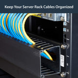StarTech.com Horizontal 2U Server Rack Cable Management Finger Duct w/Cover - 19" Network Rack Wire Duct Raceway Panel - Slotted Wire Duct (CMDUCT2U)
