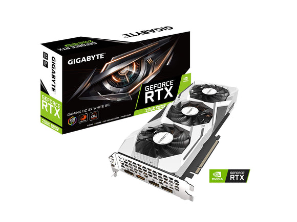 GIGABYTE GeForce RTX 2060 Super Gaming OC White 8G Graphics Card, 3X WINDFORCE Fans, 8GB 256-Bit GDDR6, GV-N206SGAMINGOC WHITE-8GD REV2.0 Video Card