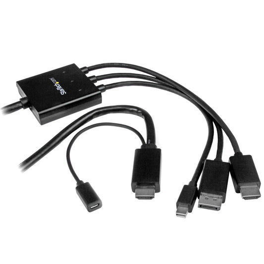 StarTech.com 2m 6 ft HDMI, DisplayPort or Mini DisplayPort to HDMI Converter Cable - HDMI, DP or Mini DP to HDMI Adapter Cable (DPMDPHD2HD)