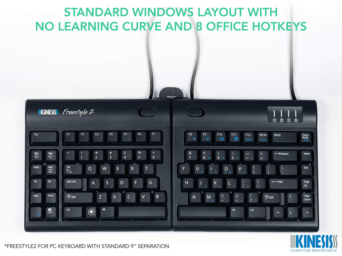 Kinesis Freestyle2 Ergonomic Keyboard for PC (20" Extended Separation)