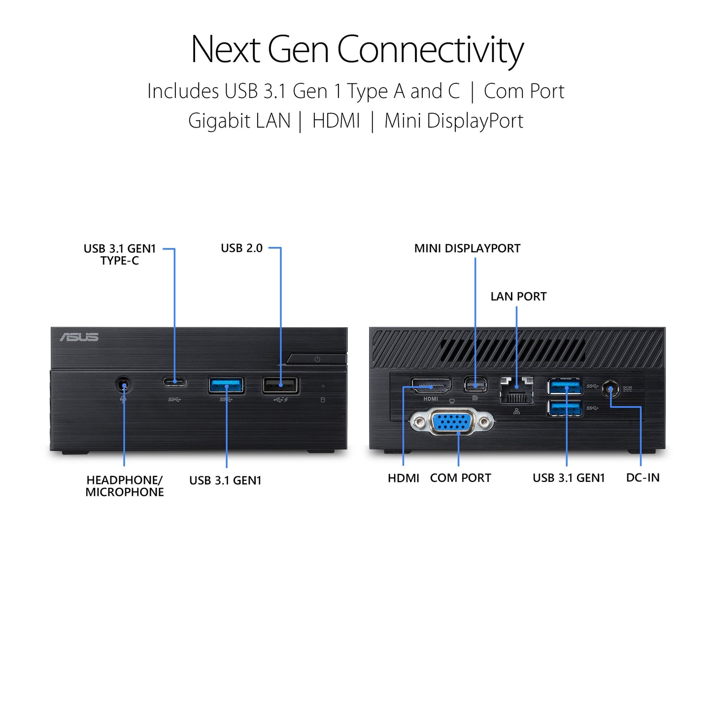 Asus PN40 Fanless Barebones Mini PC with Intel Celeron and Integrated Intel 4K UHD Graphics (HDMI, Mini DisplayPort, 802.11AC WiFi, Bluetooth 4.0, Gigabit LAN, USB 3.1, VESA Mount) PN40-BB021M