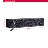 CyberPower PDU41008 Switched PDU, 200-240 V/30 A, 16 Outlets, 2U Rackmount
