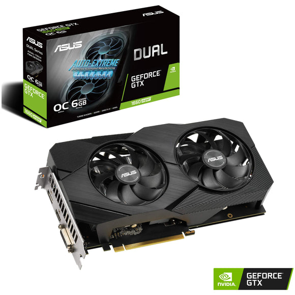 ASUS GeForce GTX 1660 Super Overclocked 6GB Dual-Fan EVO Edition VR Ready HDMI DisplayPort DVI Graphics Card (DUAL-GTX1660S-O6G-EVO)