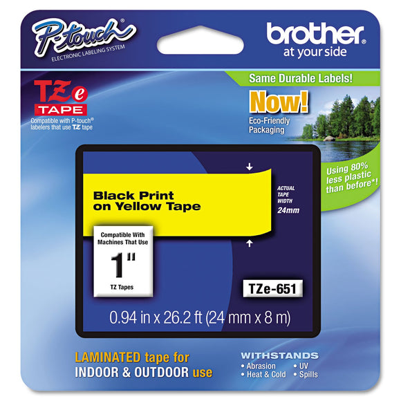 BRTTZE651 - Brother TZe Standard Adhesive Laminated Labeling Tape