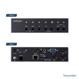 StarTech.com Multi-Input HDBaseT Extender Kit - Built-in Switch and Video Scaler - DisplayPort HDMI and VGA Over CAT6 or CAT5 (ST121HDBTSC)
