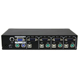 StarTech.com 4 Port Professional USB PS/2 KVM Switch - KVM Switch - 4 x KVM Port(s) - 1 Local User - Desktop - SV431H