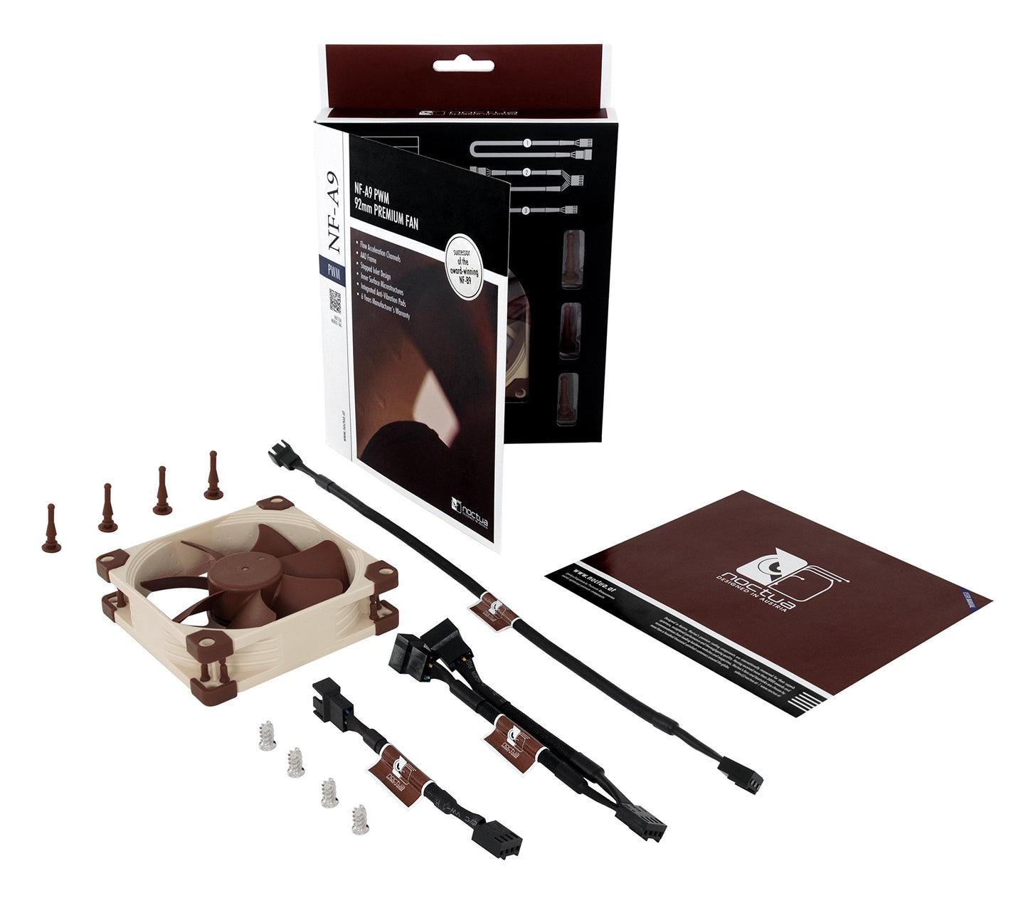 Noctua NF-A9 PWM, 4-Pin Premium Cooling Fan (92mm, Brown)