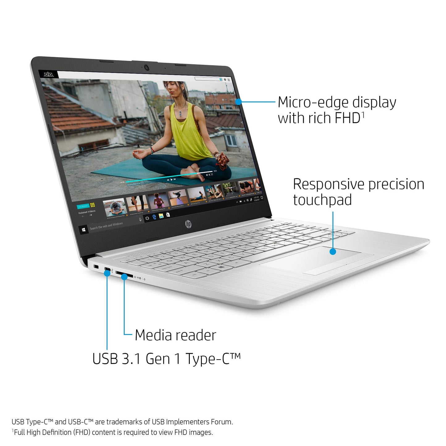 HP Laptop 14" (AMD A9-9425, 4GB RAM, 128GB Solid State Drive, Windows 10), 14-dk0010nr
