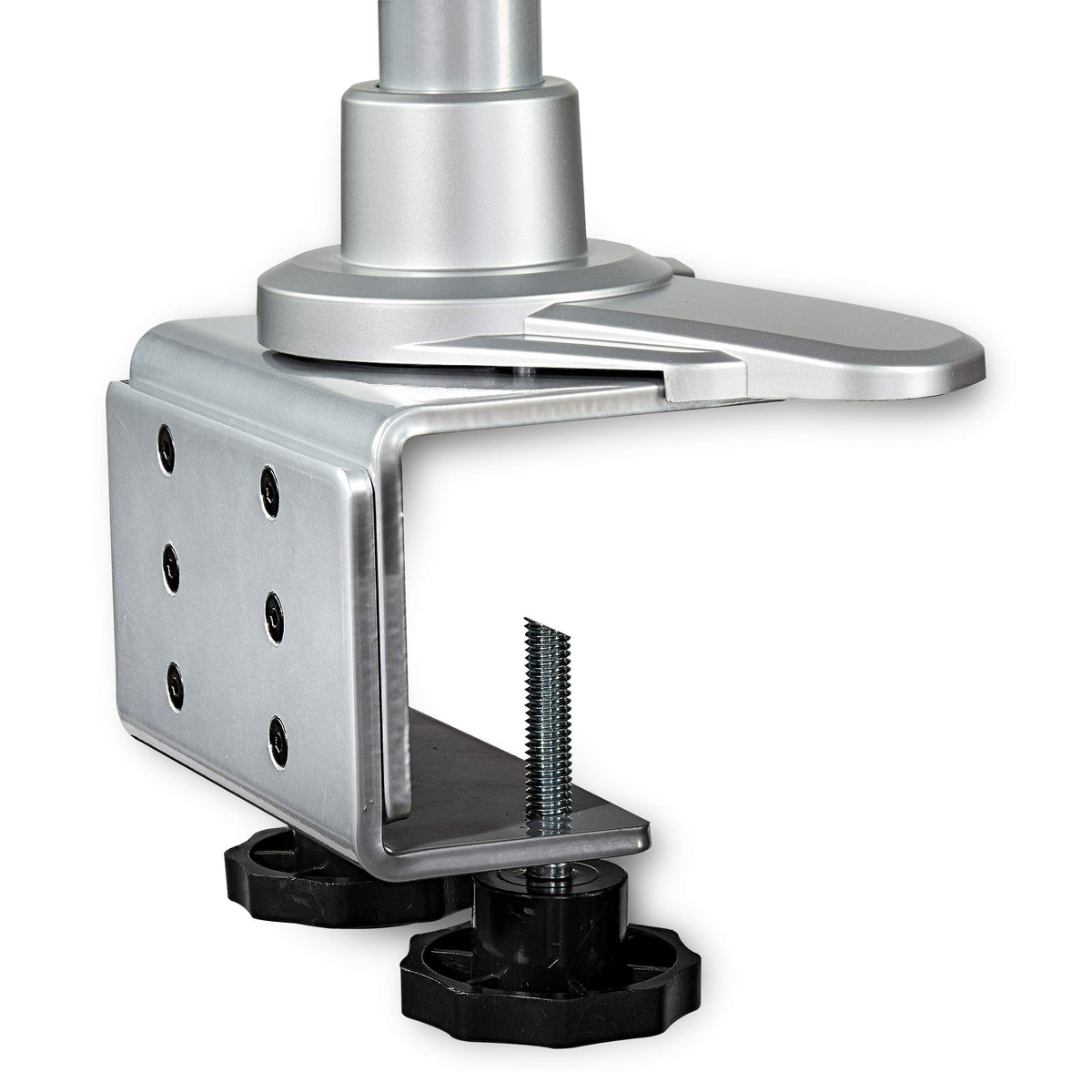 StarTech.com Quad Monitor Mount - Premium - Articulating - for Monitors 13" to 27" - Adjustable VESA 4 Screen Mount - Desk & Grommet Clamp - Silver (ARMDUALPS)