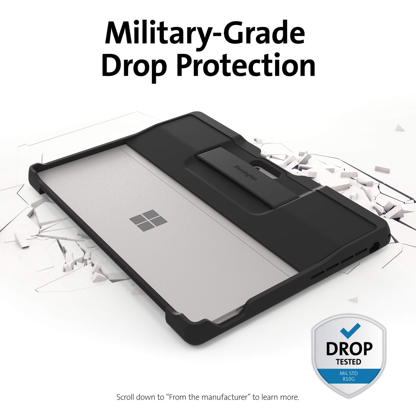 Kensington BlackbeltTM 2nd Degree Rugged Case for SurfaceTM Pro 7, 6, 5, 4 (K97950WW)