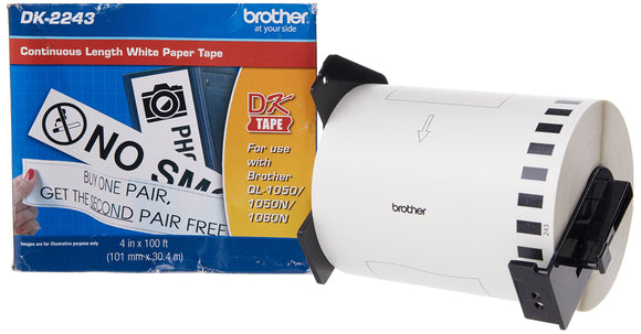 Brother DK2243 Continuous Length Paper, 4-Feet x 100-Feet, Retail Packaging