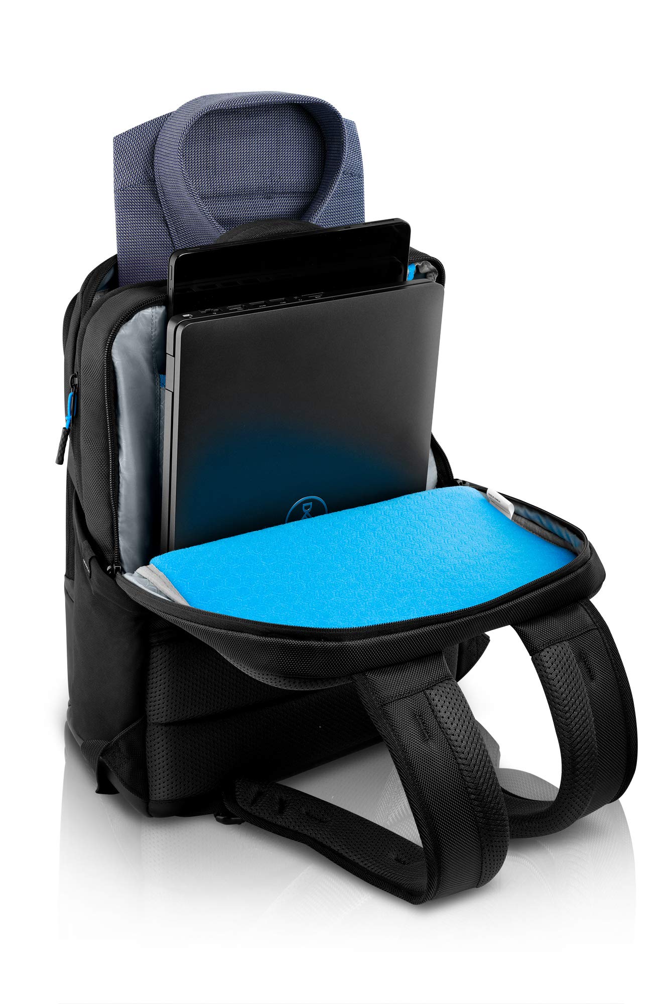 Choose Dell Pro Backpack 15 (PO1520P), Made with a More Earth-Friendly Solution-Dyeing Process Than Traditional Dyeing processes and Shock-Absorbing EVA Foam That Protects Your Laptop from Impact.