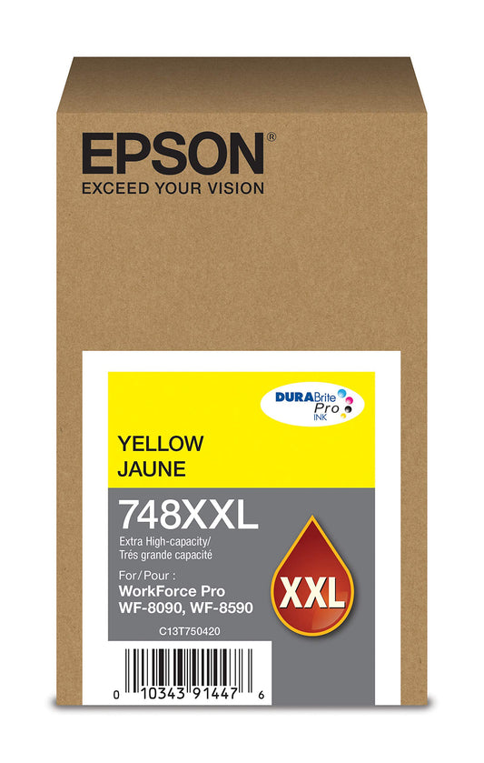 Epson 748 DURABrite Pro Extra High Capacity Yellow Ink Cartridge, 7000 Yield (T748XXL420)