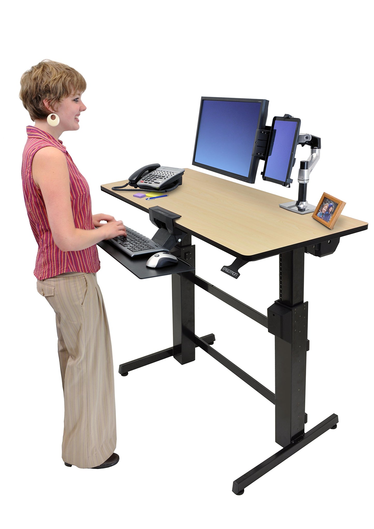 Ergotron WorkFit-D, Sit-Stand Desk (birch)
