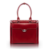 McKlein 94836 USA Winnetka 15" Leather Ladies' Laptop Briefcase Red