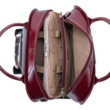 McKlein 96646 USA Roseville 15" Leather Fly-Through Checkpoint-Friendly Patented Detachable -Wheeled Ladies' Laptop Briefcase Red