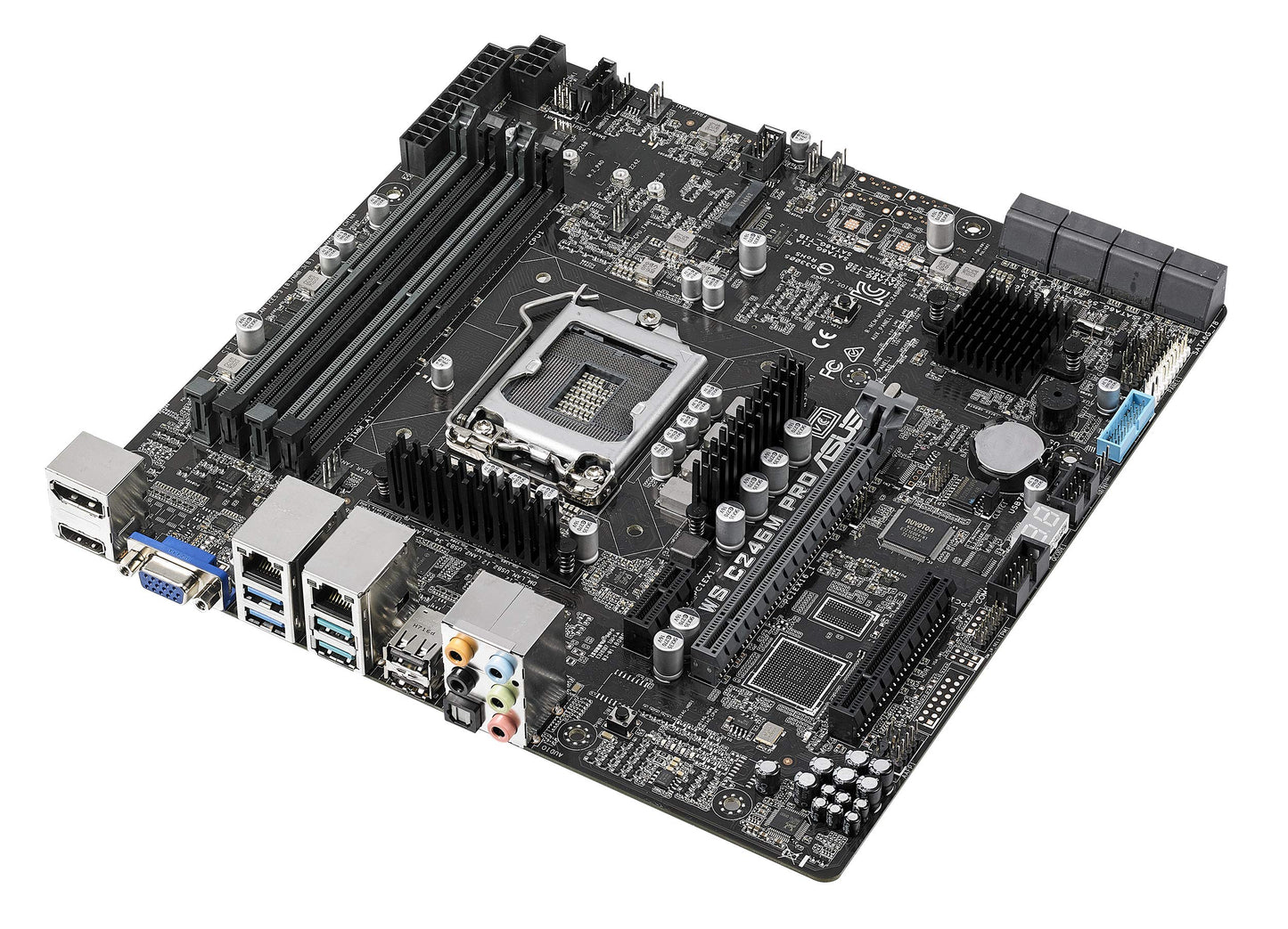 ASUS LGA1151 ECC DDR4 M.2 C246 Server Workstation Micro ATX Motherboard for 8th Generation Intel Core Motherboards WS C246M PRO