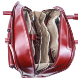 McKlein 96186A USA Davis 15" Leather Wheeled Ladies' Laptop Briefcase Red