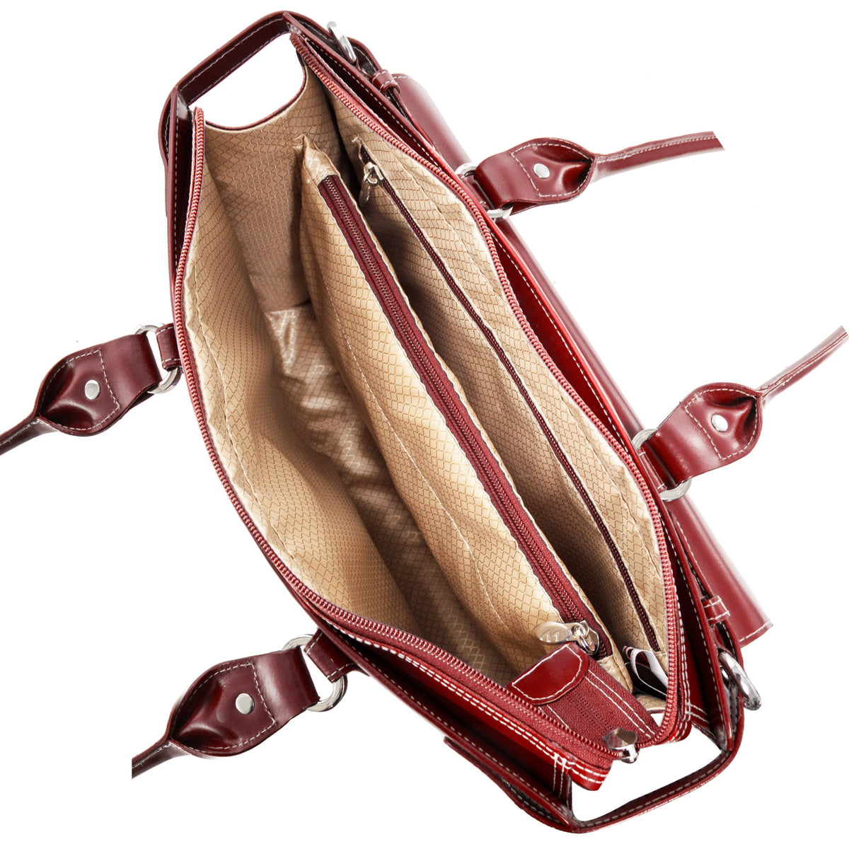 McKlein 94836 USA Winnetka 15" Leather Ladies' Laptop Briefcase Red