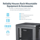 StarTech.com 18U Wall Mount Network Switch Cabinet - 4-Post Adjustable Depth (2" to 16") Fully Secure IT Cabinet w/ Cable Management 200lb / 90kg (RK1820WALHM)