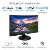 Asus VA229HR 22" Monitor Frameless 1080P 75Hz IPS Eye Care HDMI VGA with 178° Wide Viewing Angle