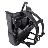 McKlein Pebble Grain Calfskin Leather, Dual Access Laptop Backpack, Black (88735)